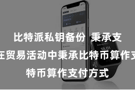 比特派私钥备份  秉承支付是指在贸易活动中秉承比特币算作支付方式