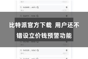 比特派官方下载  用户还不错设立价钱预警功能